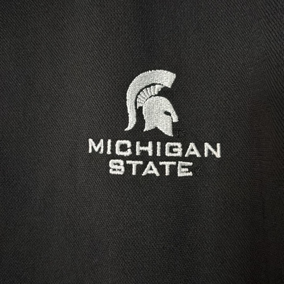 Mens MSU Spartans Michigan State University Polo Shirt, Black, 2XL - Picture 2 of 4